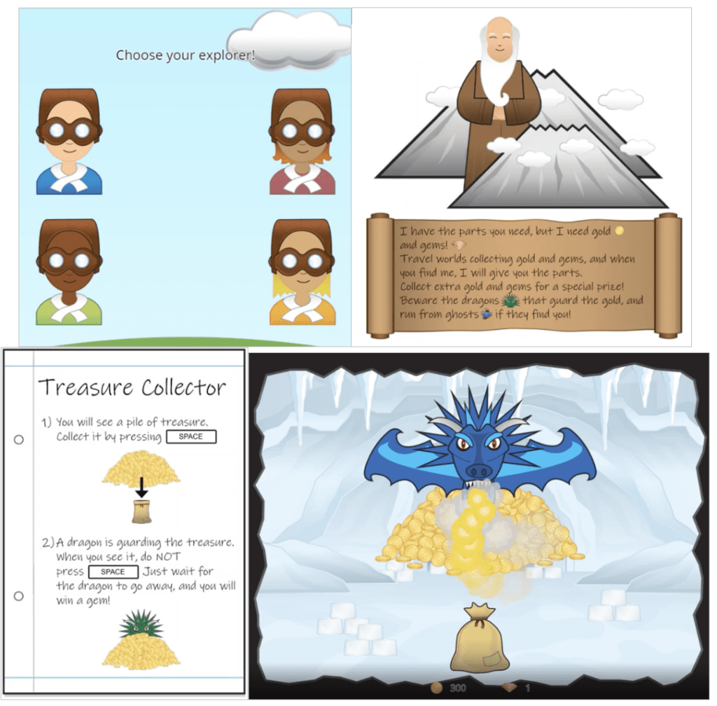 Treasure Collector: Executive function training tasks for children
