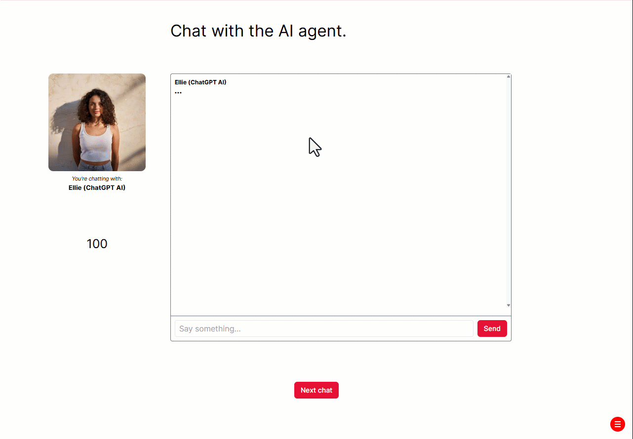 Animated gif of an AI chat task