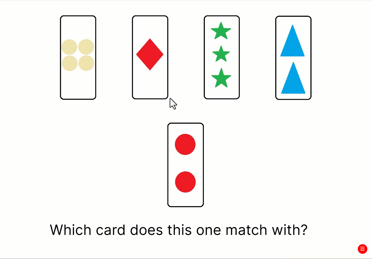Animated gif of a wisconsin card sorting task