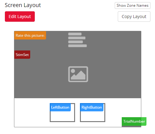 Screenshot of a task screen in the Task Builder showing examples of all four types of Zone Source